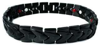 Czarna bransoletka magnetyczna ze stali nierdzewnej