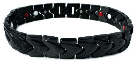 Czarna bransoletka magnetyczna ze stali nierdzewnej