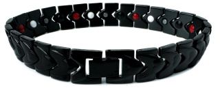 Czarna bransoletka magnetyczna ze stali nierdzewnej