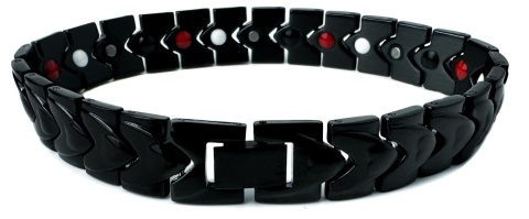 Czarna bransoletka magnetyczna ze stali nierdzewnej