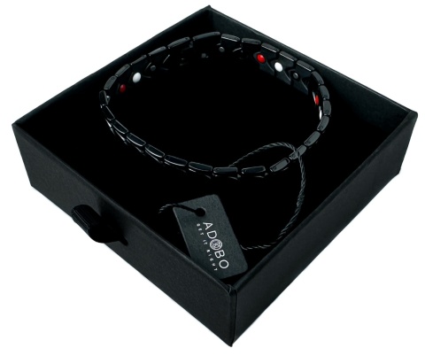 Czarna bransoletka magnetyczna ze stali nierdzewnej