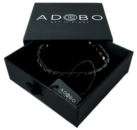 Czarna bransoletka magnetyczna ze stali nierdzewnej