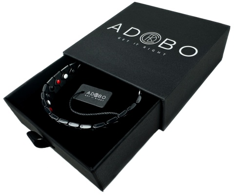 Czarna bransoletka magnetyczna ze stali nierdzewnej