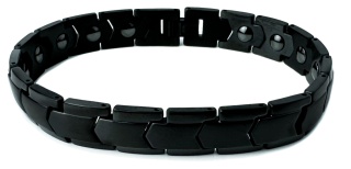 Czarna bransoletka magnetyczna ze stali nierdzewnej
