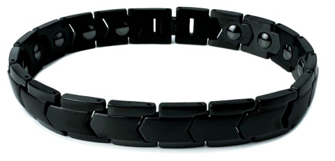 Czarna bransoletka magnetyczna ze stali nierdzewnej