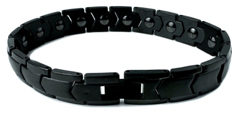 Czarna bransoletka magnetyczna ze stali nierdzewnej