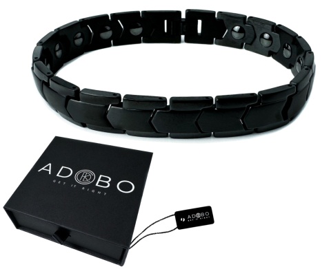 Czarna bransoletka magnetyczna ze stali nierdzewnej