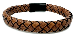 Brązowa bransoletka rzemykowa ze skóry ekologicznej