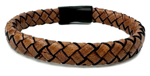 Brązowa bransoletka rzemykowa ze skóry ekologicznej