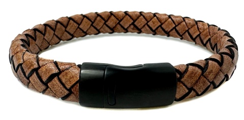 Brązowa bransoletka rzemykowa ze skóry ekologicznej