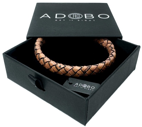 Brązowa bransoletka rzemykowa ze skóry ekologicznej