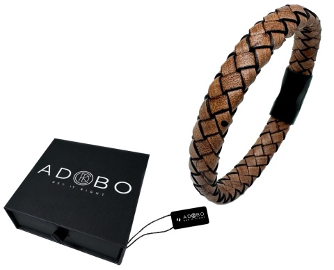 Brązowa bransoletka rzemykowa ze skóry ekologicznej