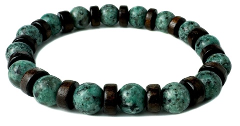 Zielona bransoletka kulkowa z naturalnego kamienia amazonit