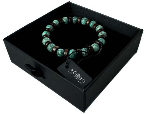 Zielona bransoletka kulkowa z naturalnego kamienia amazonit