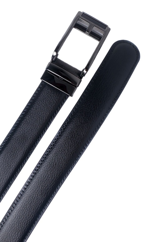 Męski, czarny pasek z automatyczną, grafitową klamrą