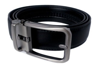 Męski, czarny pasek z automatyczną, grafitową klamrą