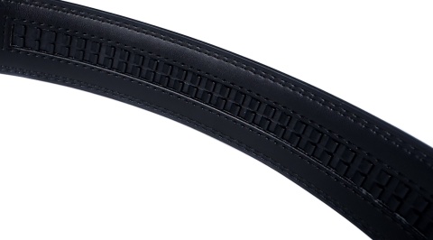 Męski, czarny pasek z automatyczną, grafitową klamrą