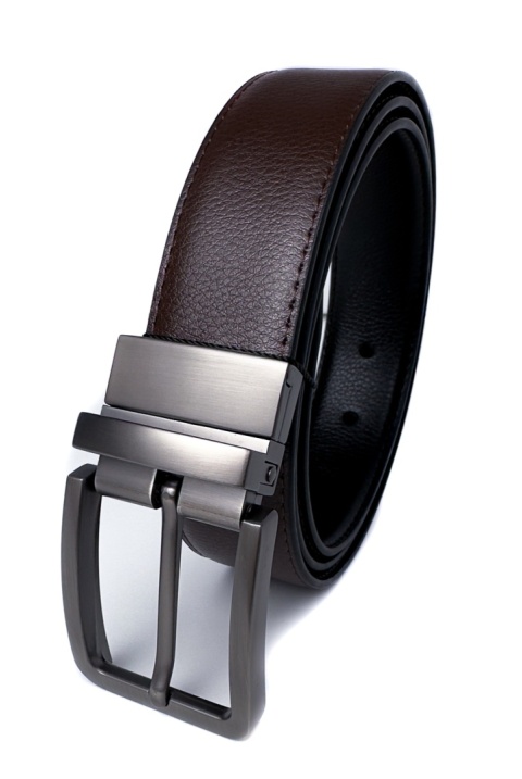 Męski pasek SMART BELT brązowo-czarny, dwustronny