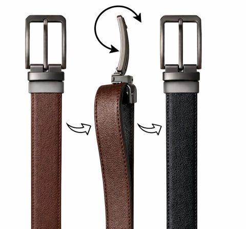 Męski pasek SMART BELT brązowo-czarny, dwustronny