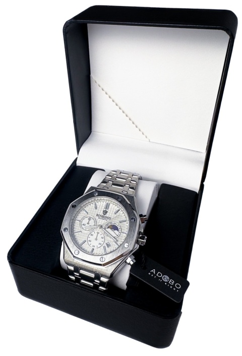 Zegarek męski z bransoletą ze stali nierdzewnej i chronografem