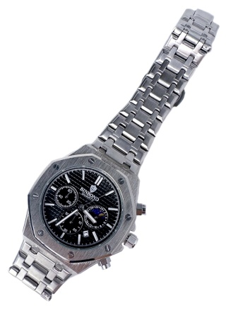 Zegarek męski z bransoletą ze stali nierdzewnej i chronografem