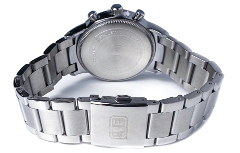 Zegarek męski z bransoletą ze stali nierdzewnej i chronografem