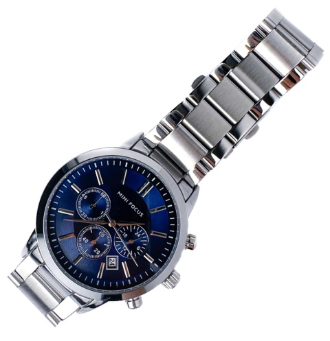 Zegarek męski z bransoletą ze stali nierdzewnej i chronografem