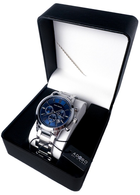Zegarek męski z bransoletą ze stali nierdzewnej i chronografem