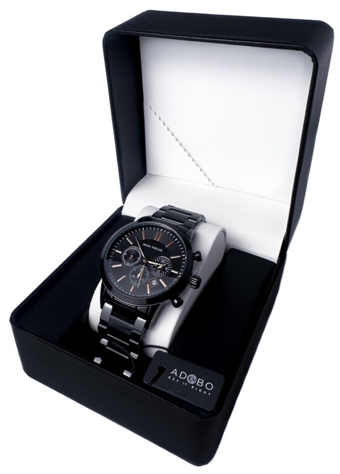 Zegarek męski z bransoletą ze stali nierdzewnej i chronografem