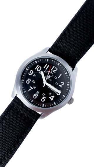 Zegarek męski z czarnym, parcianym paskiem