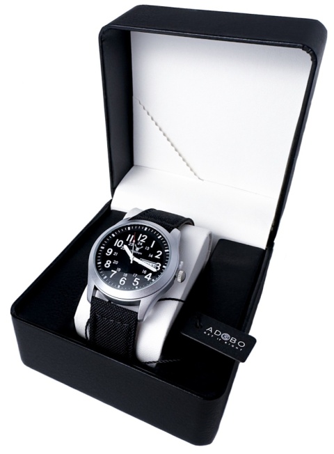 Zegarek męski z czarnym, parcianym paskiem